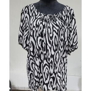 Moonlight Bay Women's Blouse Pull-over Top Color Pattern   Sz 14w-16w Poly Blend